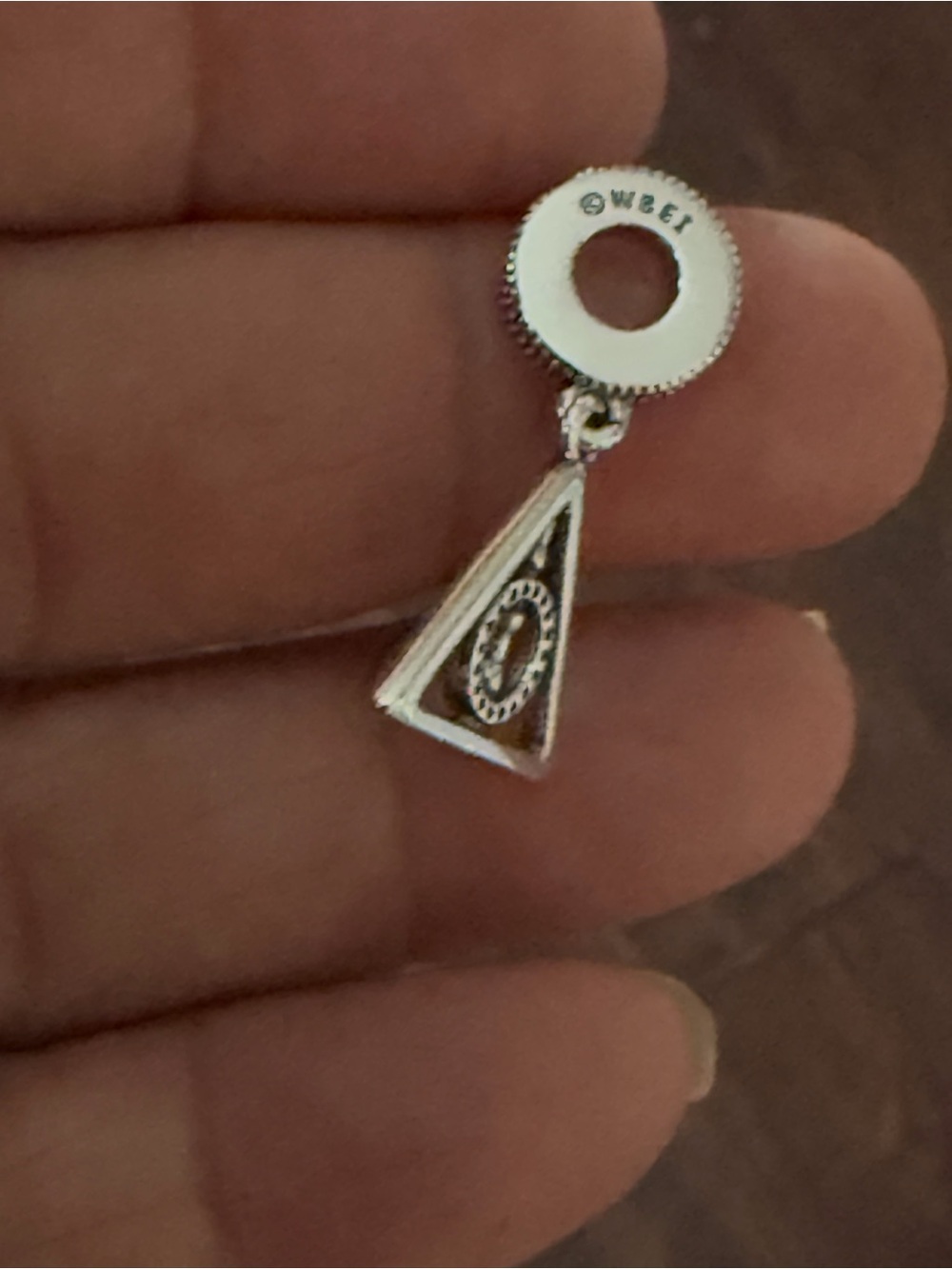Pandora Sterling Silver Triangle Dangle Charm in Silver - Picture 3 of 7